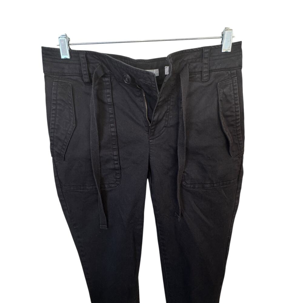 VINCE Crop Utility Pants Women’s Sz 4 Dark Laurel Green Drawstring Straight Leg - Picture 7 of 11